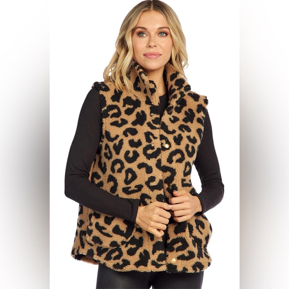 Mud Pie Pruitt Womens Sherpa Vest Size S